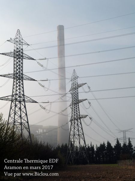 Centrale thermique EDF de Aramon vue en 2017