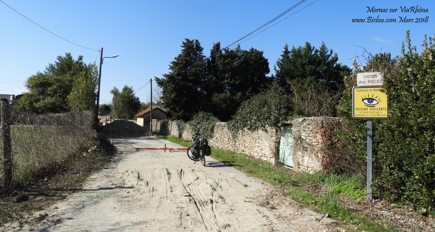 ViaRhôna, Mornas travaux sans déviation ..