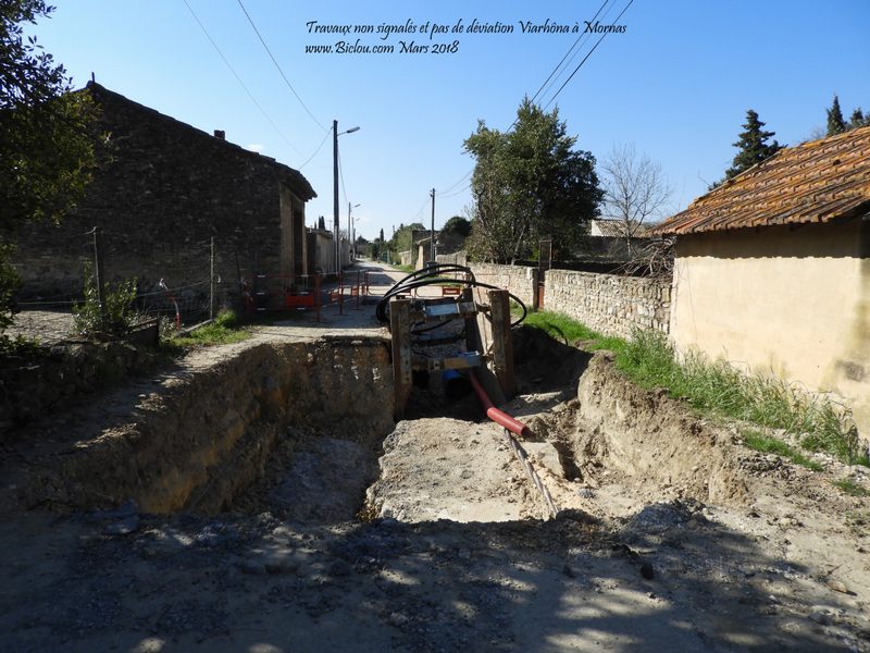 Travaux sur ViaRhôna à Mornas