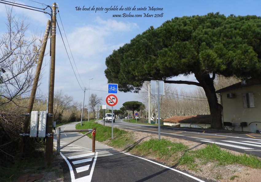 Un bout de piste cyclable apparait ..