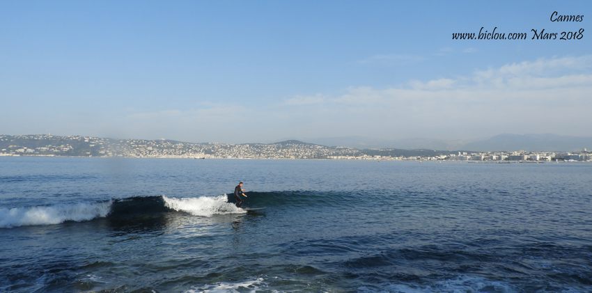 Surf en baie de Cannes