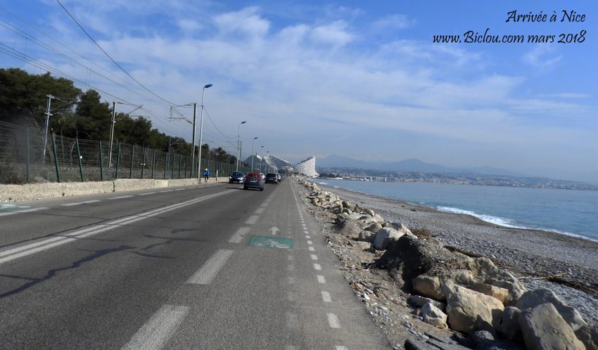Arrivée à Nice, voie dite verte