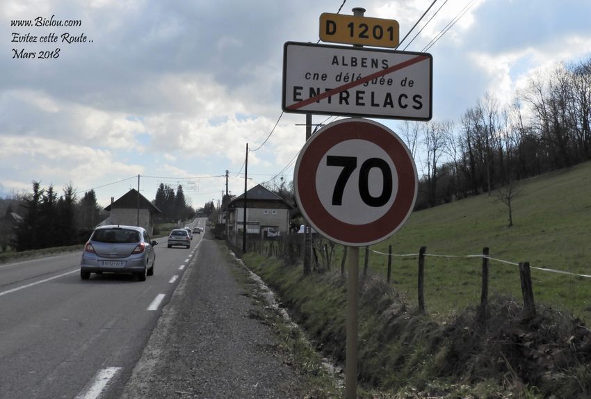 D 1201 à eviter : Albens Entrelacs : claudio fut dessus par erreur ..