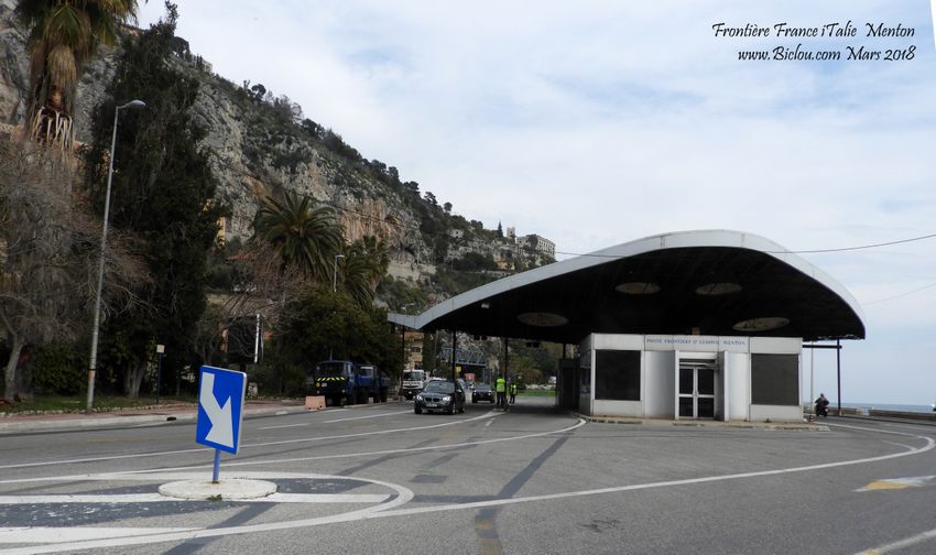 Frontière France Italie à Menton