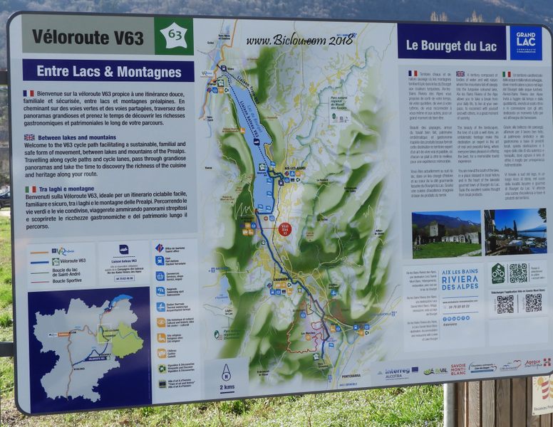 La vélo-route V63 le Bourget du lac est reliée à Myans
