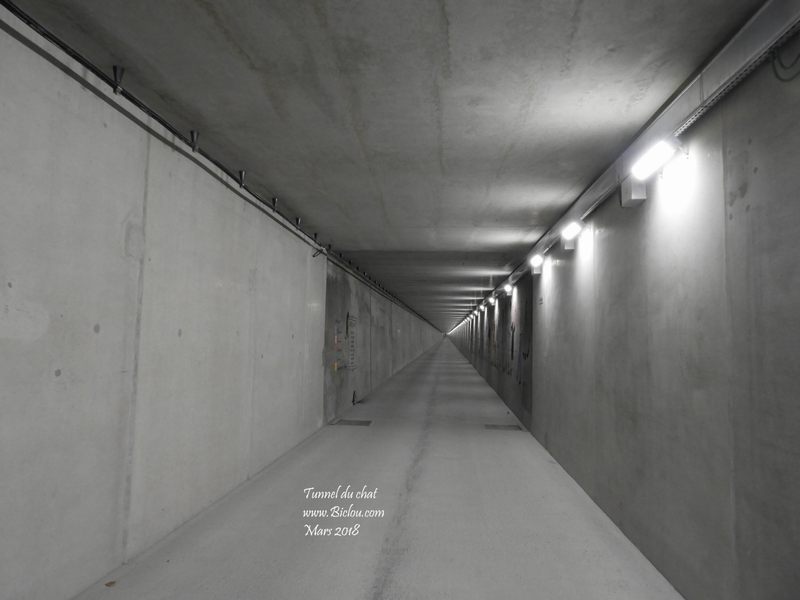 Le tuyau de service du Tunnel du chat, ouvert aux piétons et cyclistes, fait un peu Glauque, non pas de soucis .. 