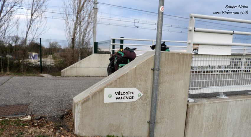 Vélogite de Valence sur ViaRhôna en 2018, à la confluence Isère-Rhône
