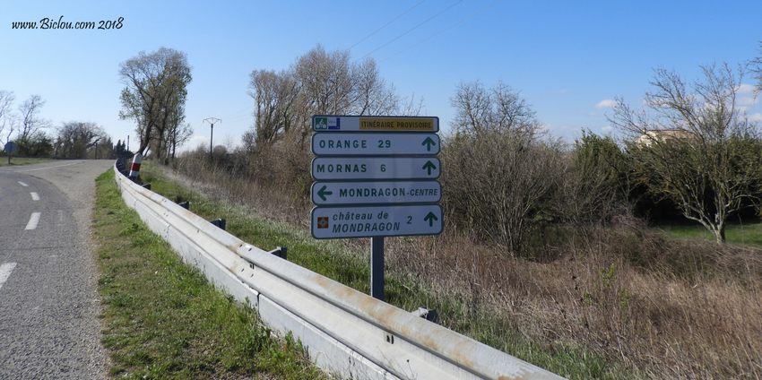 ViaRhôna, du côté de Mondragon en 2018 , balisage bon