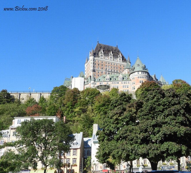 Le fameux Château de Frontenac à Québec, vu en Septembre 2018