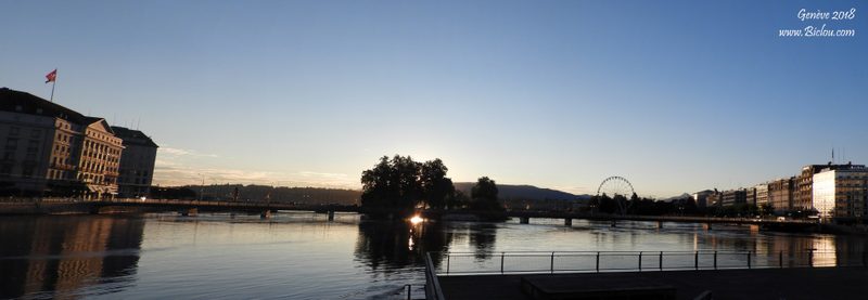 Genève : le Rhône sort du Léman