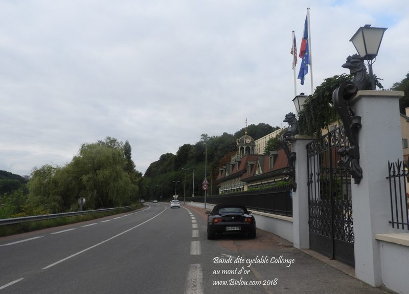 K.. sur bande dite cyclable à Collonge aux monts d'or
