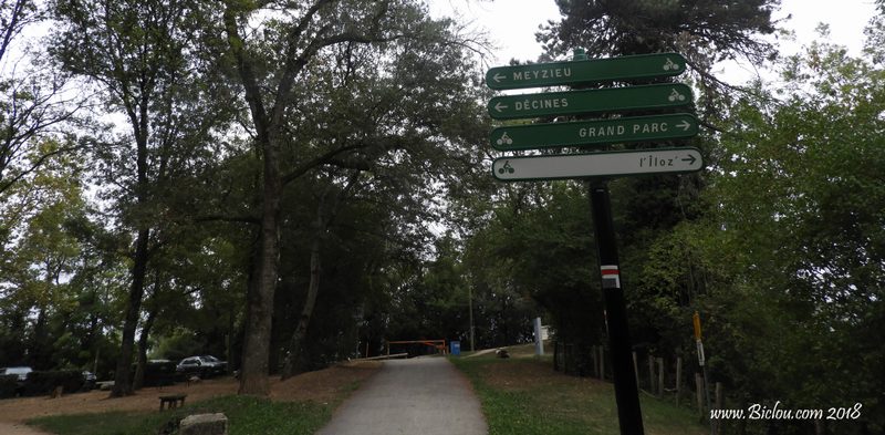 Sur ViaRhôna grand parc, balises vélos
