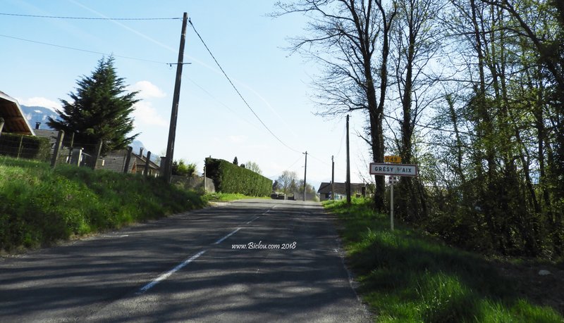 Arrivée à Grésy sur Aix, par la D45 rte de Droise st girod (li eu pu servir de vélo-route pour le coup)