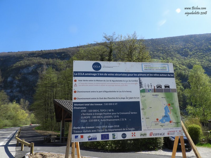 Voies douces dites piétonnes et cyclables le long du lac d'Aiguebelette