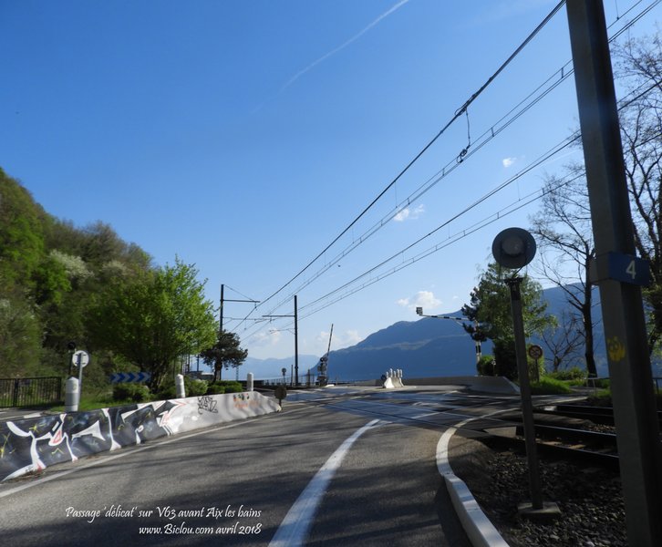 Passage à niveau délicat à passer Rat bicyclette sur la D991 V63