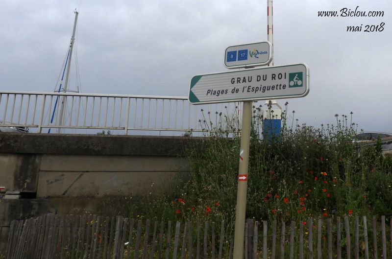 ViaRhôna au Grau du roi : je ne sais pas où ils enmènent les cyclotouristes par là ? 