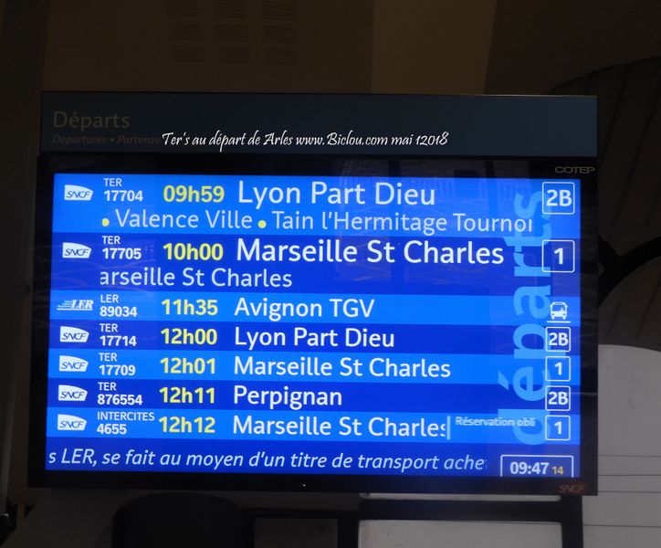 Ya bien des trains pour Lyon depuis Arles