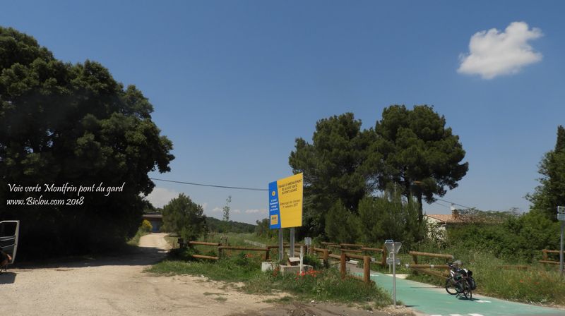 La voie verte de MontFrin se poursuit à présent juska Remoulins