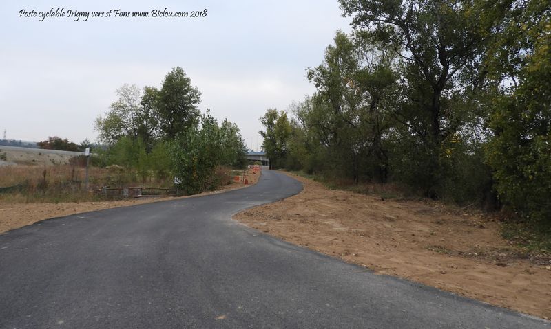ViaRhôna : La piste cycleble Saint Fons Pierre Bénite vers Irigny refaite à neuf en 2018