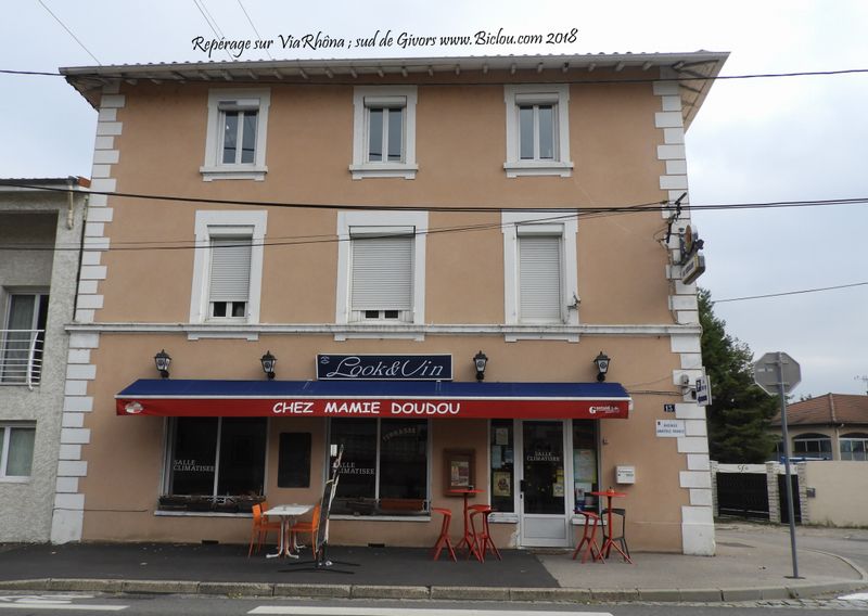 Chez mamie Doudou, Givors sud : Repérage sur ViaRhôna