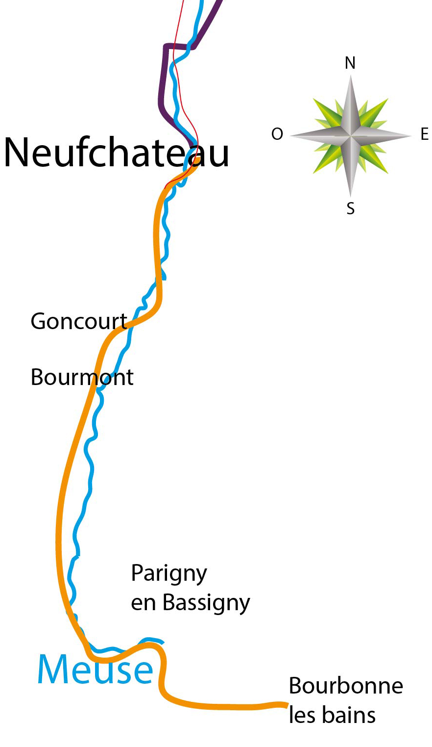 carte bambée en meuse ; étape deux Bourbonne - Neufchâteau
