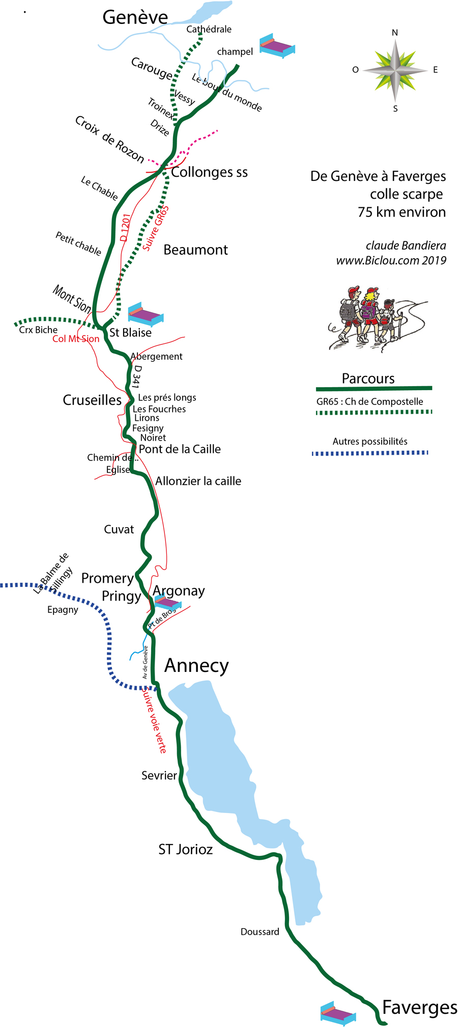 carte-Faverges-Annecy-Cruseille-genève-a-pied