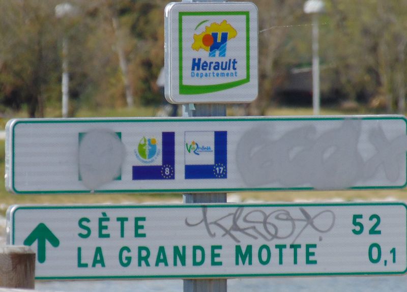 Panneau ViaRhôna -la grande Motte