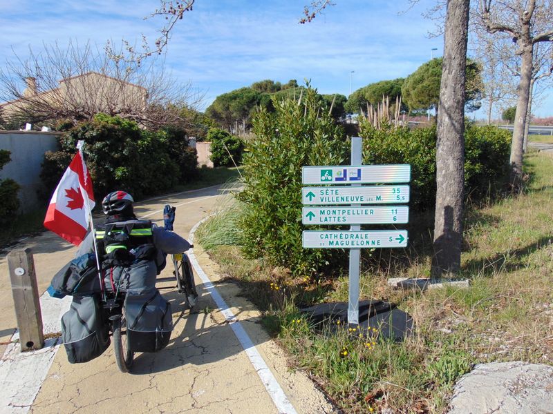 Le balisage Eurovélo 17 et 8 , est bien présent à Palavas en 2019