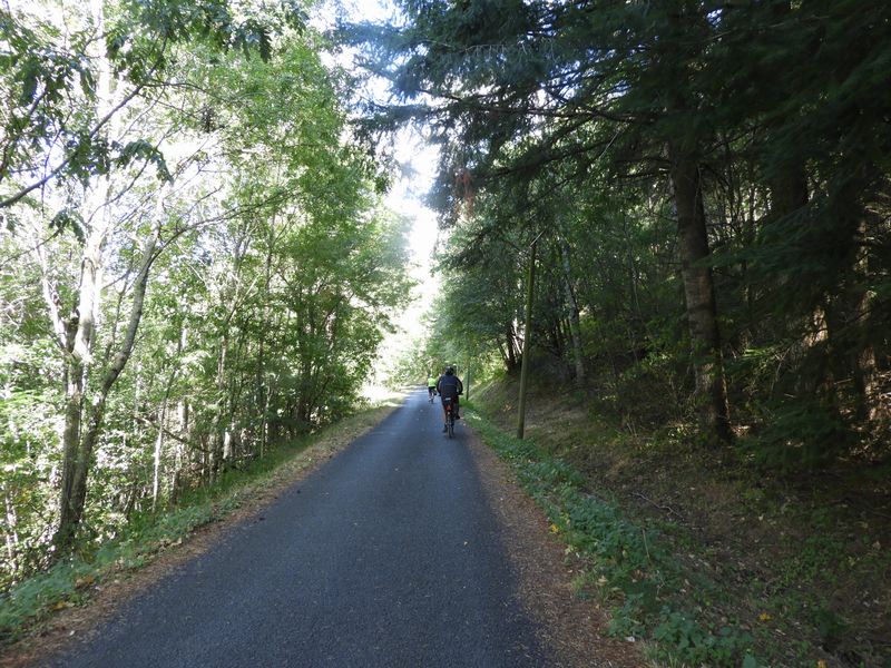 Course avec les vélos dits éléctriques : Ca grimpe un peu (4%) revêtement de moyen à bon ..
