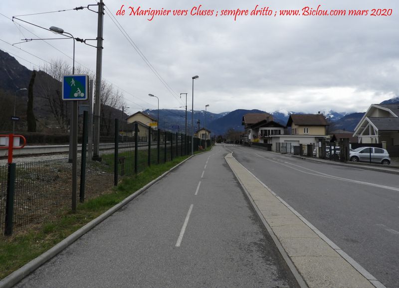 De Marignier à Cluses, sur la dite voie verte c'est sempre Dritto ..