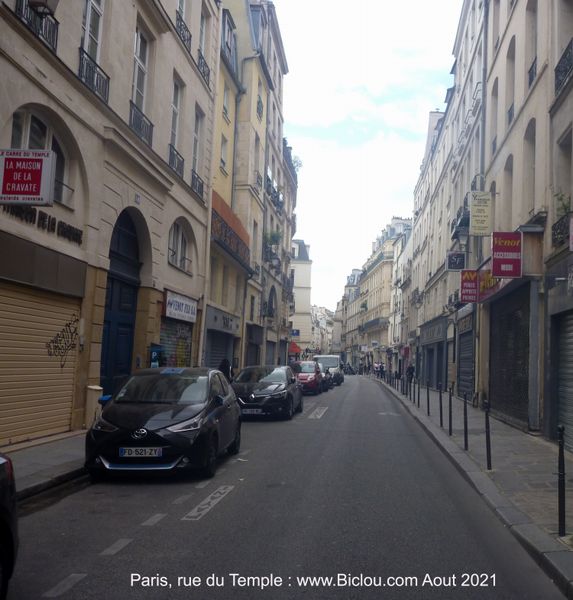 Paris : double sens cyclable sur la rue du temple