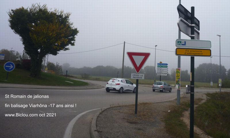 Saint Romain de jalionas ; et puis fin balisage ViaRhôna (15 ans que cela dure)
