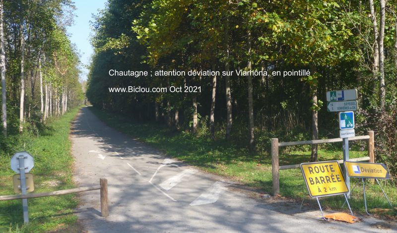 Déviation ViaRhôna En Chautagne (attention on s'y perd un peu)