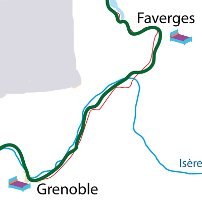 carte de Grenoble à Faverges by Bike
