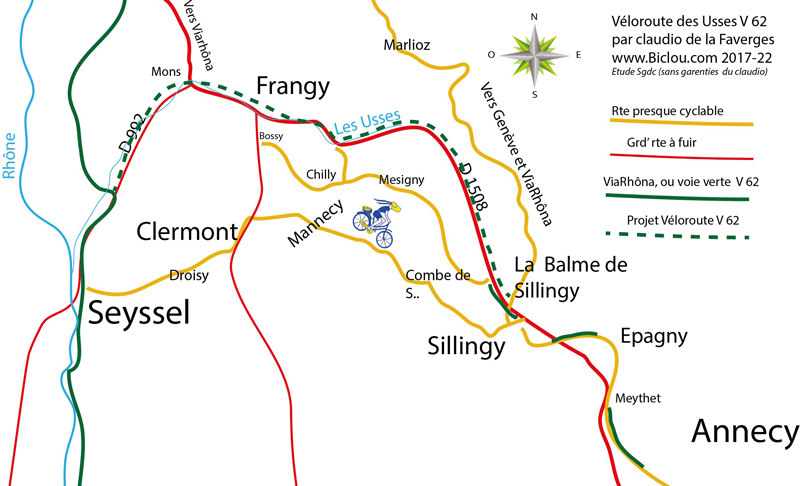D 1508 de La Balme de Sillingy juska Frangy par une petite route champêtre