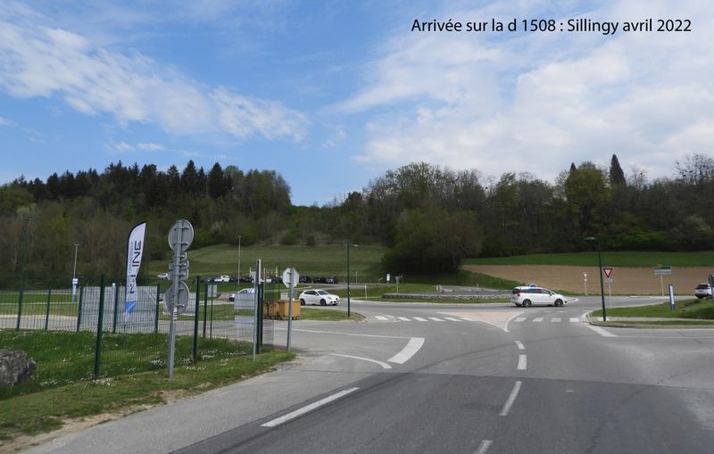 Arrivée sur la D 1508 après la Balme de Sillingy