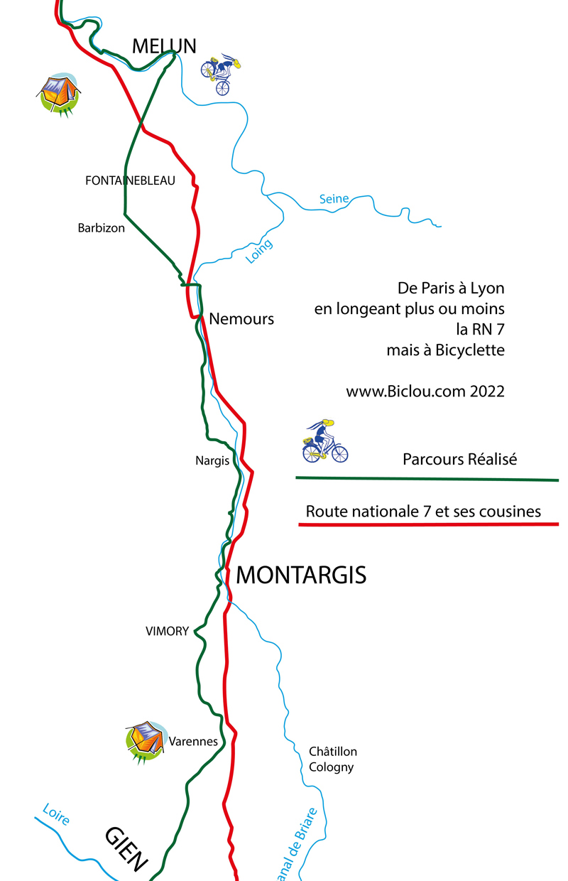carte melum gien à bicyclette 2022