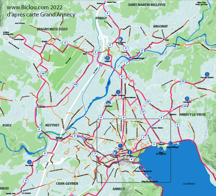Pistes cyclables Grand Annecy