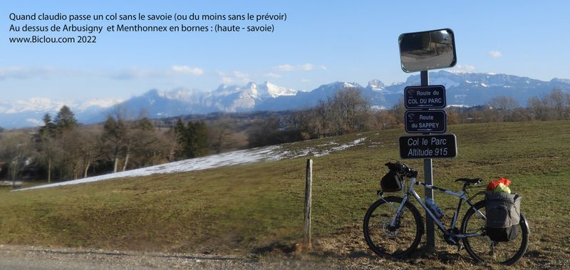 Col Le Parc 915 m et vu sur la chaine du Bargy et du Mont Blanc