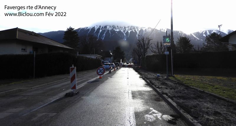 Travaux route dite d'Annecy (D 2508) Faverges, zont oublié encore les bicyclettes ..