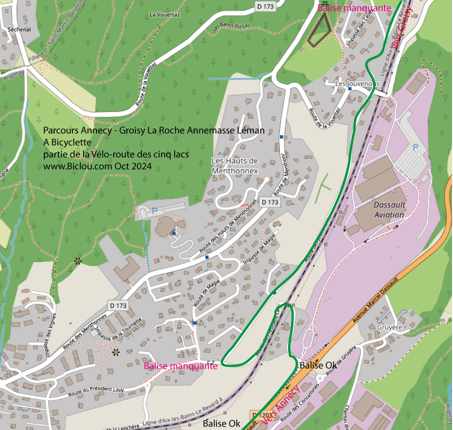 Balisage présent ou manquants à Argonay