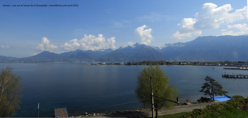 Le Léman et les montagnes suisses, vues de saint Gingolph