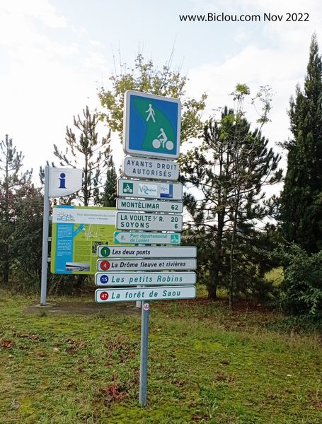 Valence sud : On part cette fois ci, sur rive gauche du Rhône ; Parcours cycliste Numéro 15