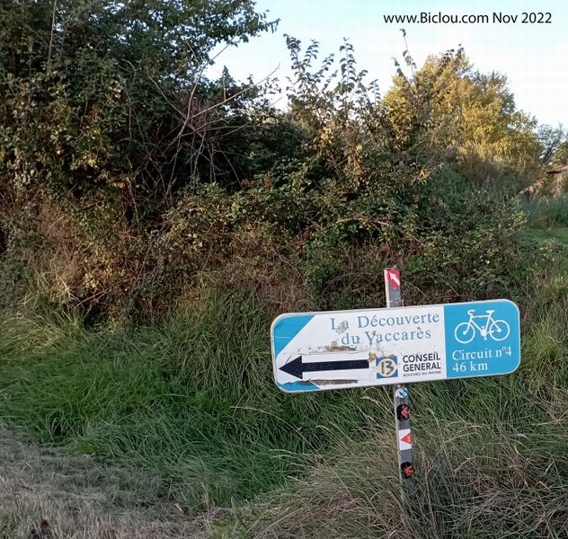 Balisage cycliste Circuit Numé 4 du Vaccarès
