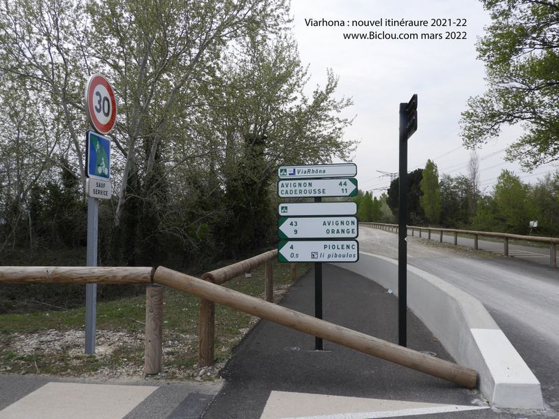 Nouvel itinéraire Viarhôna du côté de Caderousse, vers Avignon
