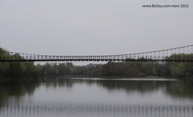 Belle Passerelle sur une Lône du Rhône : Pont des arméniers, à Sauveterre