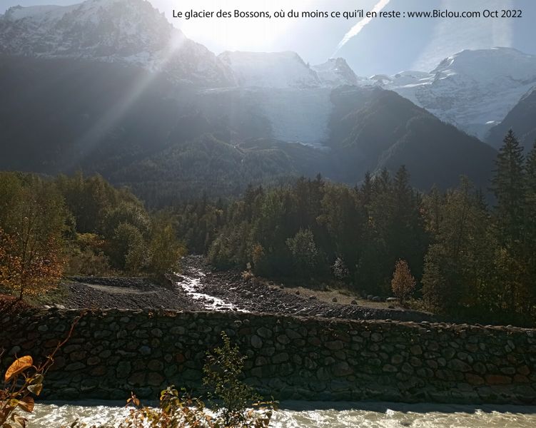 Le glacier des Bossons (Chamonix Mont Blanc) ou du moins ce qu'il en reste en 2022