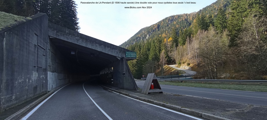 Paravalanche de La Pendant (Chamonix-Argentière) D 1506 , dédié aux cyclistes ! étonnant