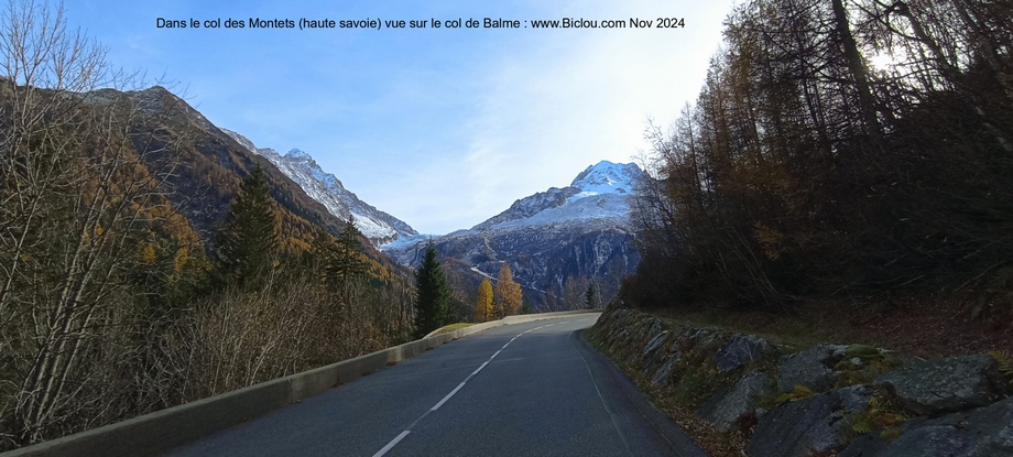 Dans le col des Montets (D 1506) vue sur le col de Balme
