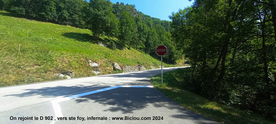 Arrivée sur la grand' route avant sainte Foy en Tarentaise